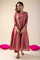 Image for Kusvaa Cood018 Anshula Chanderi Kurta Pant Set Neck