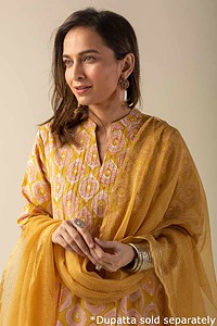 Image for Kusvaa Cood021 Nistha Cotton Handblock Kurta Pant Set Featured New