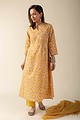 Image for Kusvaa Cood021 Nistha Cotton Handblock Kurta Pant Set Front