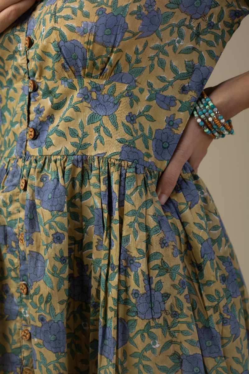 Image for Kusvaa Dr005 Sonika Block Print Dress Sleeves