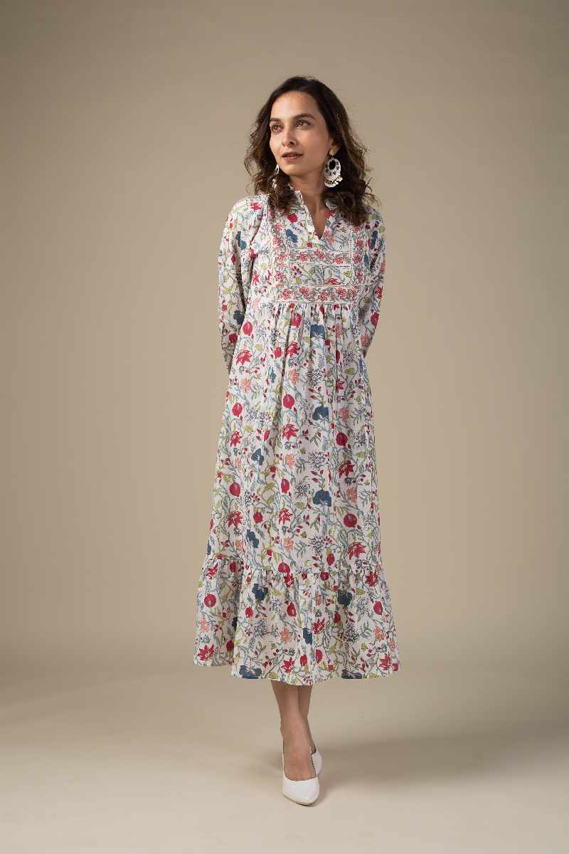 Image for Kusvaa Dr006 Shefali Block Print Dress Back