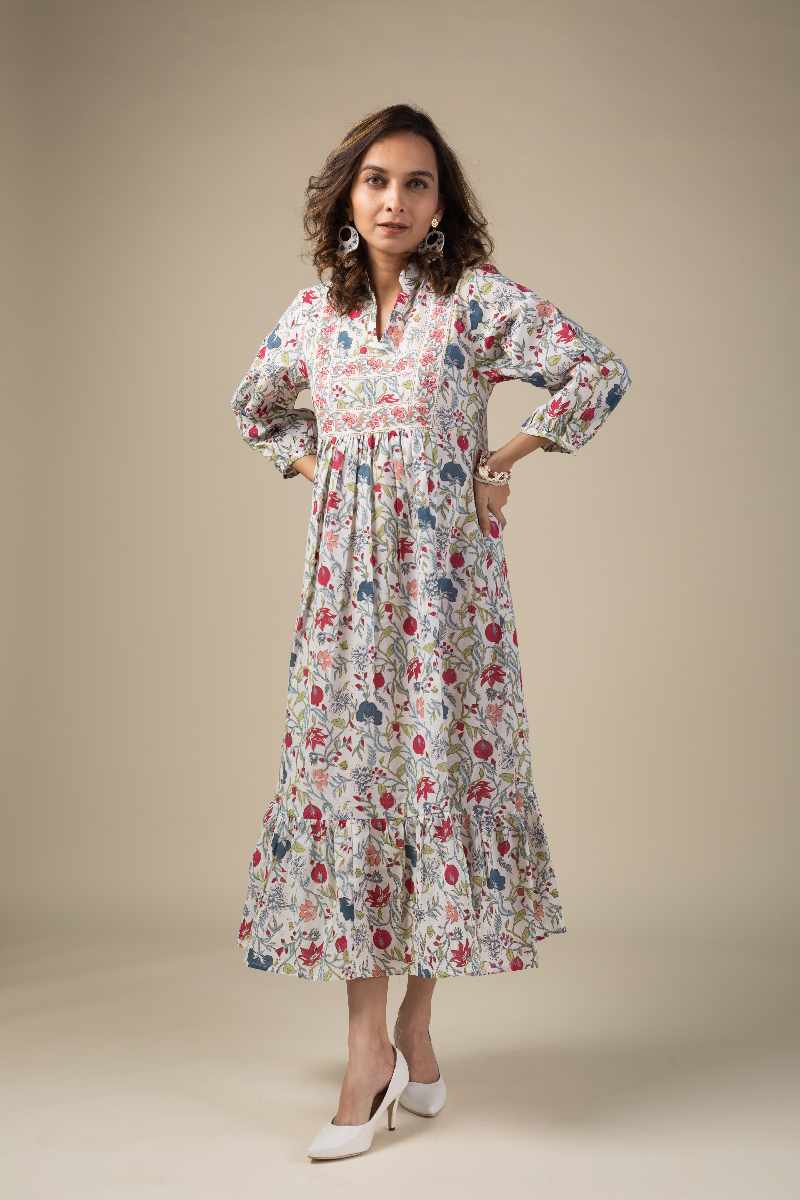 Image for Kusvaa Dr006 Shefali Block Print Dress Pocket