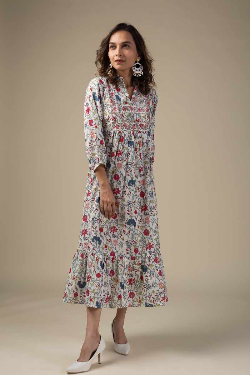 Image for Kusvaa Dr006 Shefali Block Print Dress Side