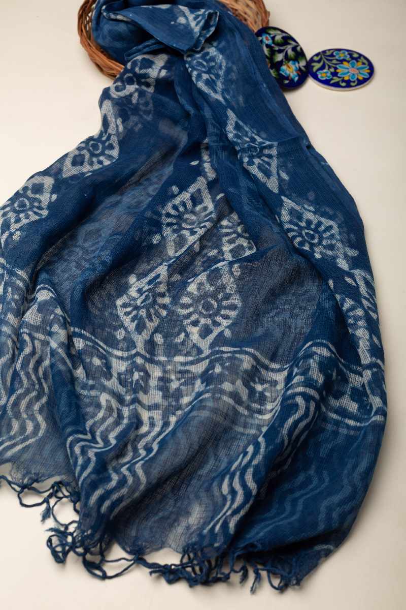 Image for Kusvaa Dup74 Karthika Cotton Kota Doriya Dupatta Closeup