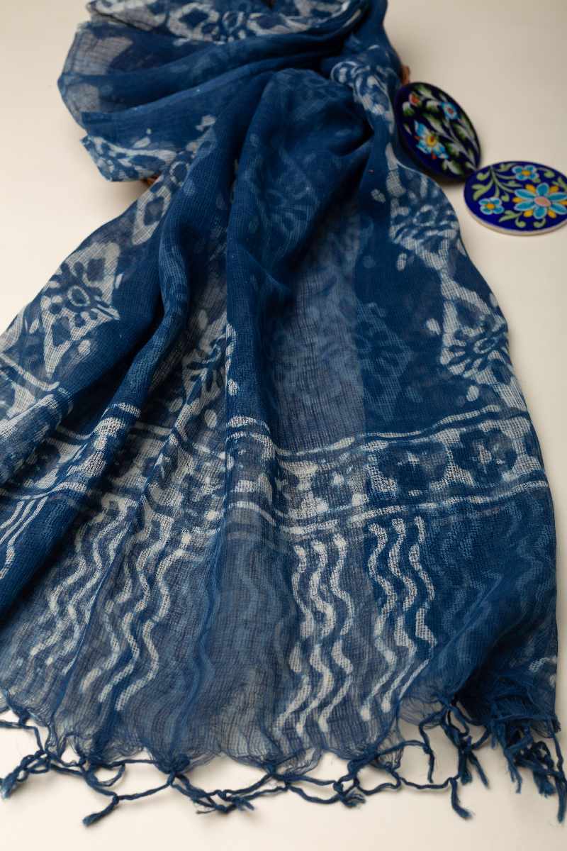 Image for Kusvaa Dup74 Karthika Cotton Kota Doriya Dupatta Side