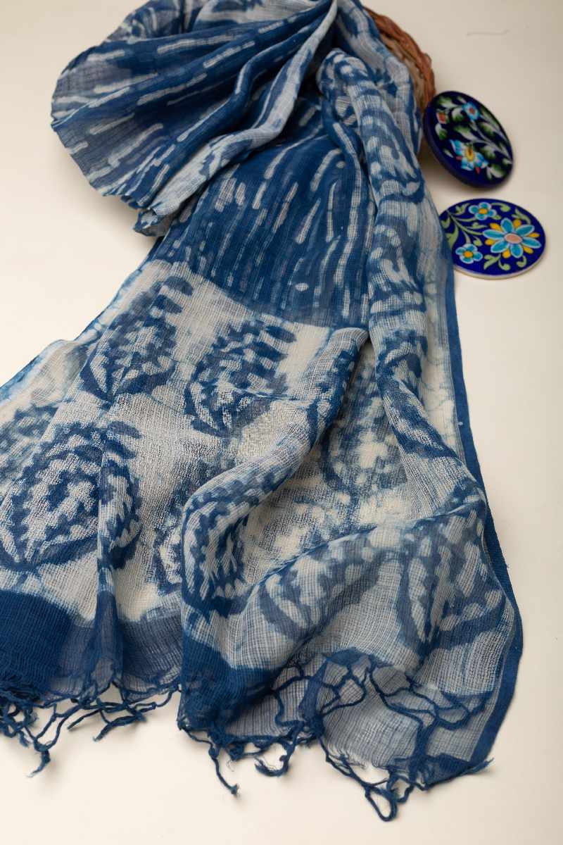 Image for Kusvaa Dup85 Shavana Cotton Kota Doriya Dupatta Side