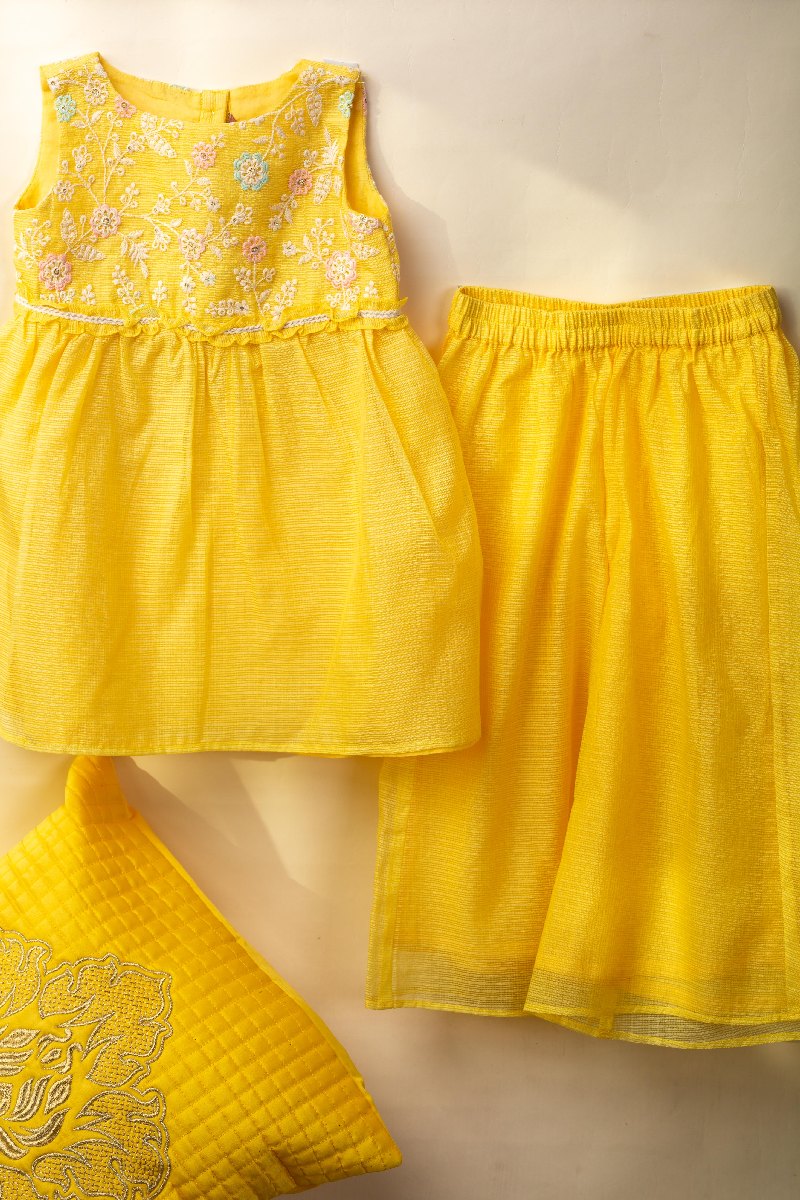 Image for Kusvaa Grw008 Abhaya Kota Doriya Girls Kurta Pant Set Featured New