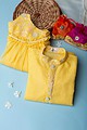 Image for Kusvaa Grw008 Abhaya Kota Doriya Girls Kurta Pant Set Sitting
