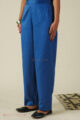 Image for Kusvaa Pnt004 Multi Color Cotton Satin Pant Blue Front