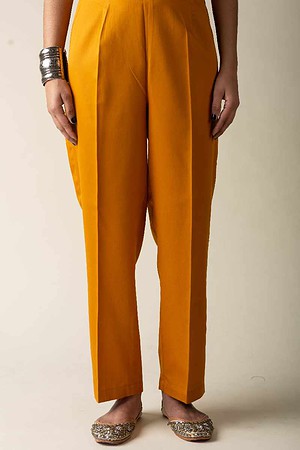 Image for Kusvaa Pnt004 Multi Color Cotton Satin Pant Mustard Featured