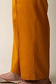 Image for Kusvaa Pnt004 Multi Color Cotton Satin Pant Mustard Front