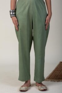 Image for Kusvaa Pnt004 Multi Color Cotton Satin Pant Olivegreen Featured