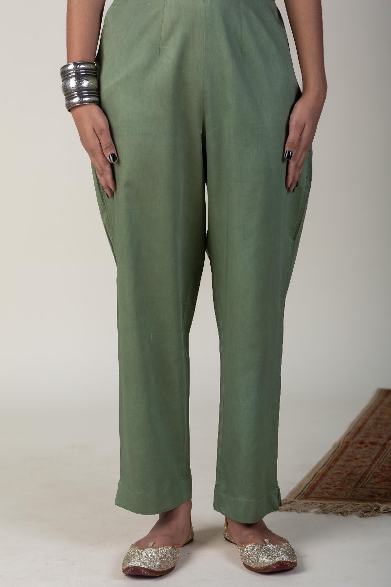 Image for Kusvaa Pnt004 Multi Color Cotton Satin Pant Olivegreen Featured