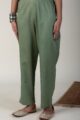 Image for Kusvaa Pnt004 Multi Color Cotton Satin Pant Olivegreen Front