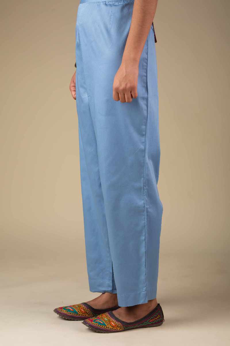 Image for Kusvaa Pnt004 Multi Color Cotton Silk Pant Skyblue Featured