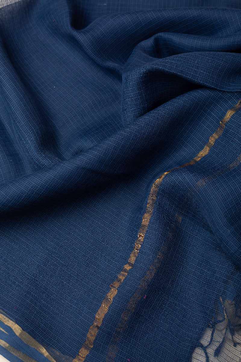 Image for Kusvaa Rndup53 Multi Color Kota Doria Dupatta Indigo Front