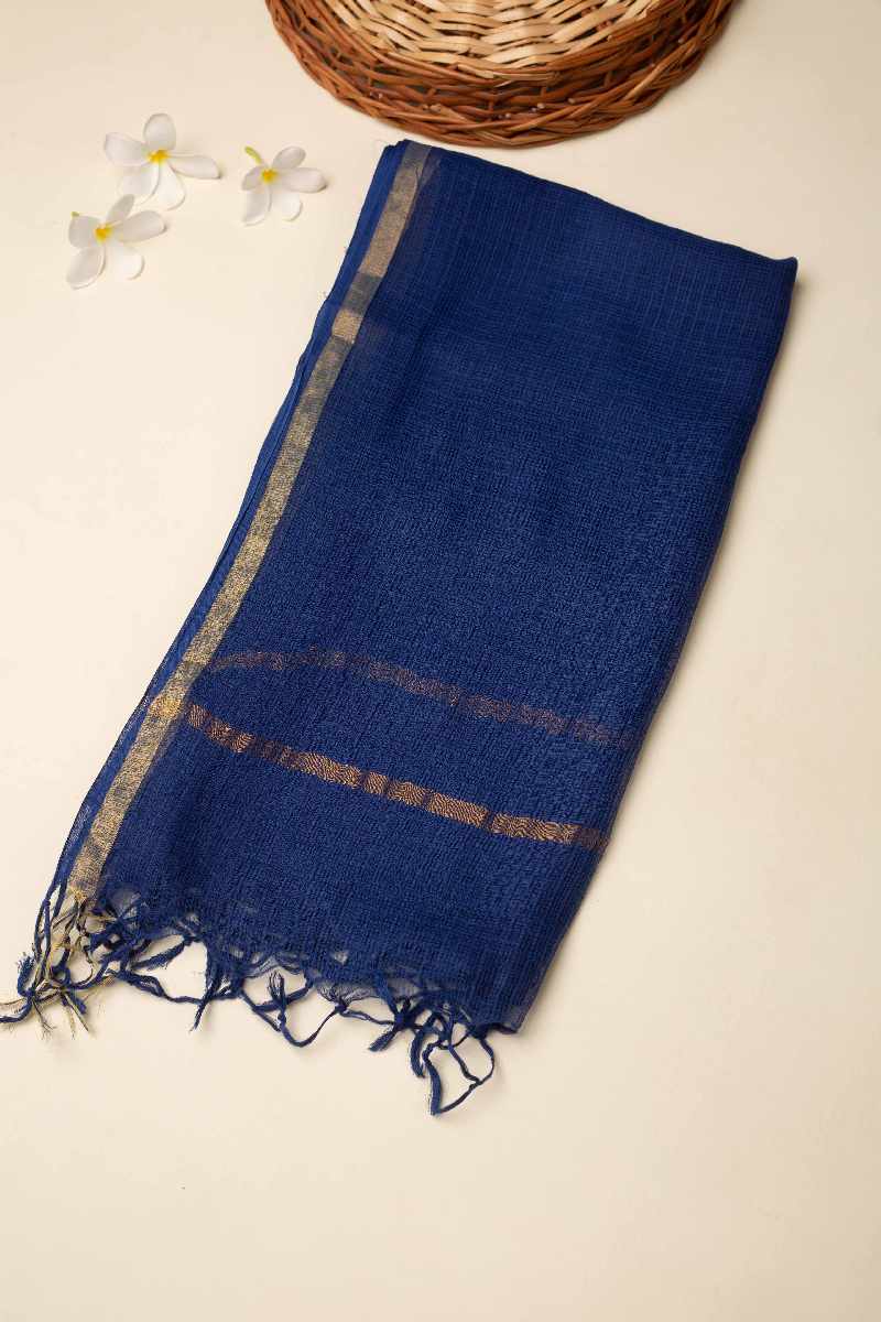 Image for Kusvaa Rndup53 Multi Color Kota Doria Dupatta Inkblue Featured