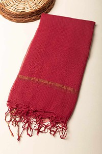 Image for Kusvaa Rndup53 Multi Color Kota Doria Dupatta Maroon Featured New