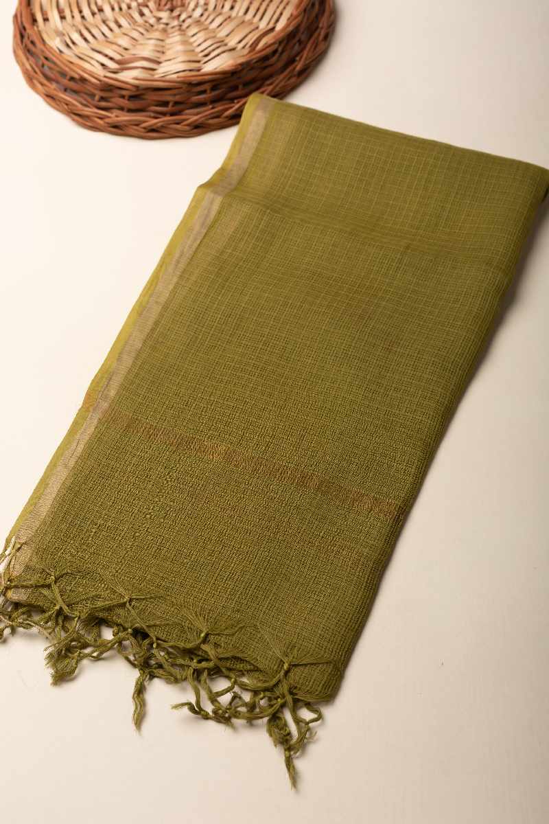Image for Kusvaa Rndup53 Multi Color Kota Doria Dupatta Mehendi Green Featured