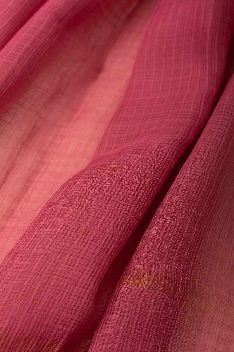 Image for Kusvaa Rndup53 Multi Color Kota Doria Dupatta Rosepink Closeup