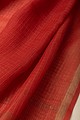 Image for Kusvaa Rndup53 Multi Color Kota Doria Dupatta Rust Closeup 2