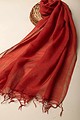 Image for Kusvaa Rndup53 Multi Color Kota Doria Dupatta Rust Closeup