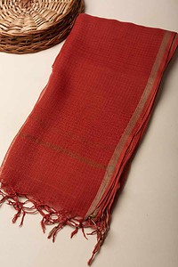 Image for Kusvaa Rndup53 Multi Color Kota Doria Dupatta Rust Featured