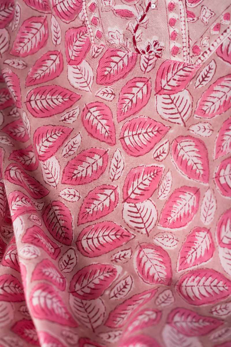 Image for Kusvaa Wkr002 Vanya Cotton Block Print Kurta Back