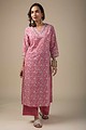 Image for Kusvaa Wkr002 Vanya Cotton Block Print Kurta Closeup