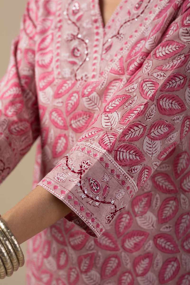 Image for Kusvaa Wkr002 Vanya Cotton Block Print Kurta Pocket