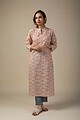 Image for Kusvaa Wkr010 Kaira Cotton Block Print Kurta Closeup 2