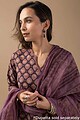 Image for Kusvaa Wkr013 Raati Cotton Handblock Kurta Closeup New