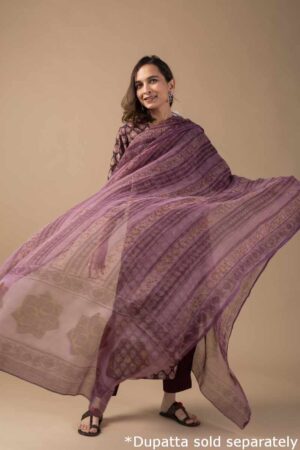 Image for Kusvaa Wkr013 Raati Cotton Handblock Kurta Front New
