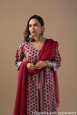 Image for Kusvaa Wkr015 Krishna Cotton Handblock Kurta Featured New