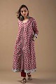 Image for Kusvaa Wkr015 Krishna Cotton Handblock Kurta Front