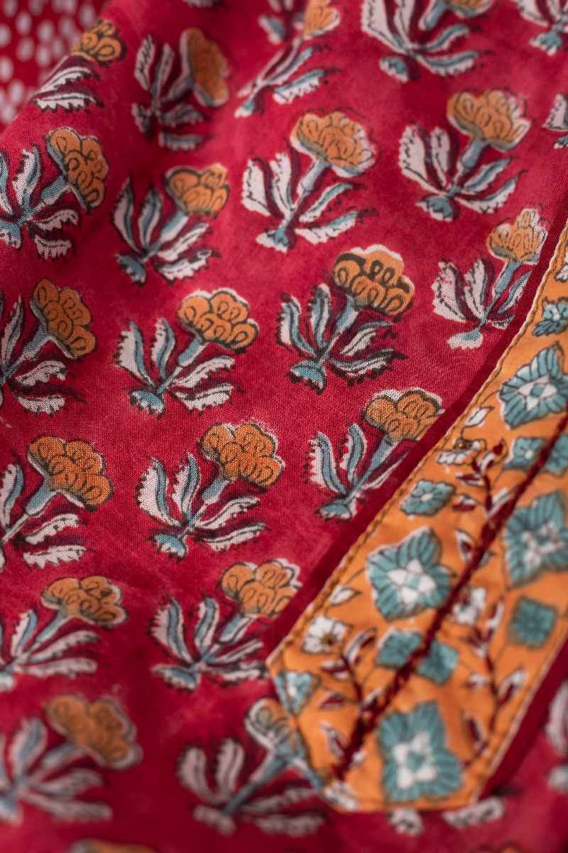 Image for Kusvaa Wkr016 Mistti Cotton Block Print Kurta Closeup 2