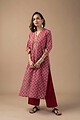Image for Kusvaa Wkr016 Mistti Cotton Block Print Kurta Front