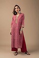 Image for Kusvaa Wkr016 Mistti Cotton Block Print Kurta Pocket