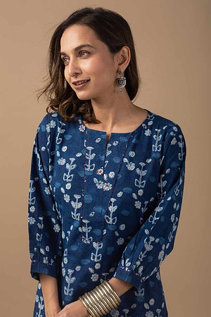 Image for Kusvaa Wkr017 Mukta Cotton Block Print Kurta Featured