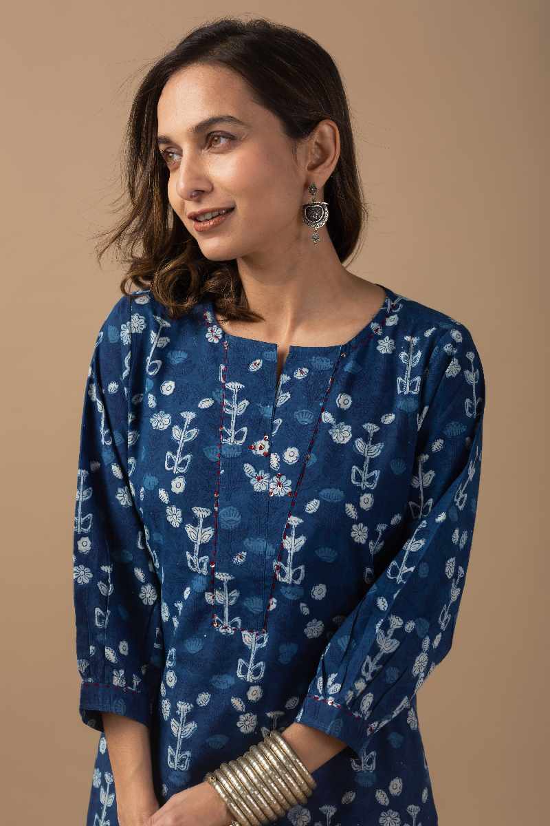 Image for Kusvaa Wkr017 Mukta Cotton Block Print Kurta Featured