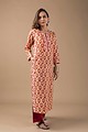 Image for Kusvaa Wkr018 Tvisha Cotton Block Print Kurta Side