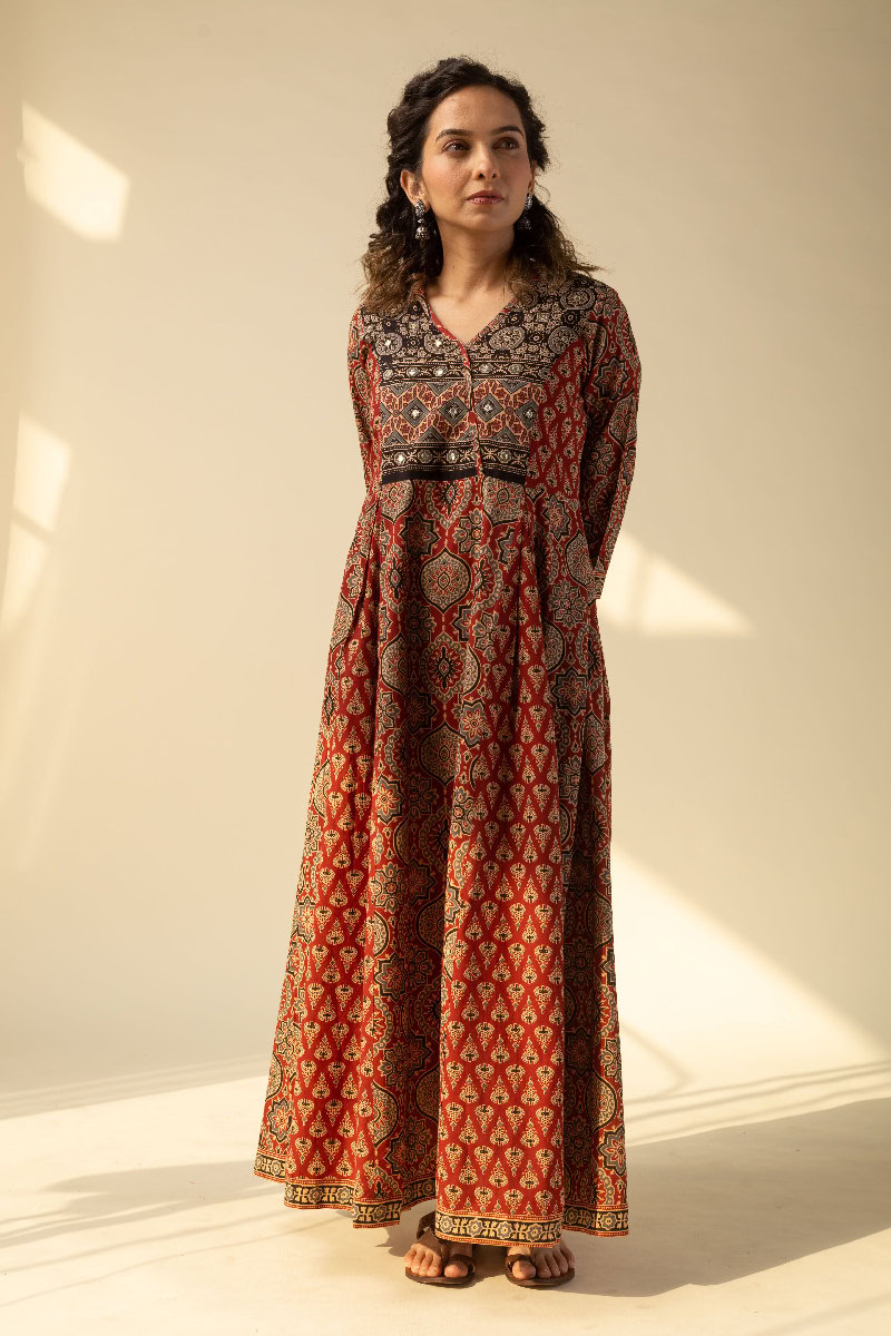 Image for Kusvaa Wkr024 Navya Cotton A Line Kurta Side New