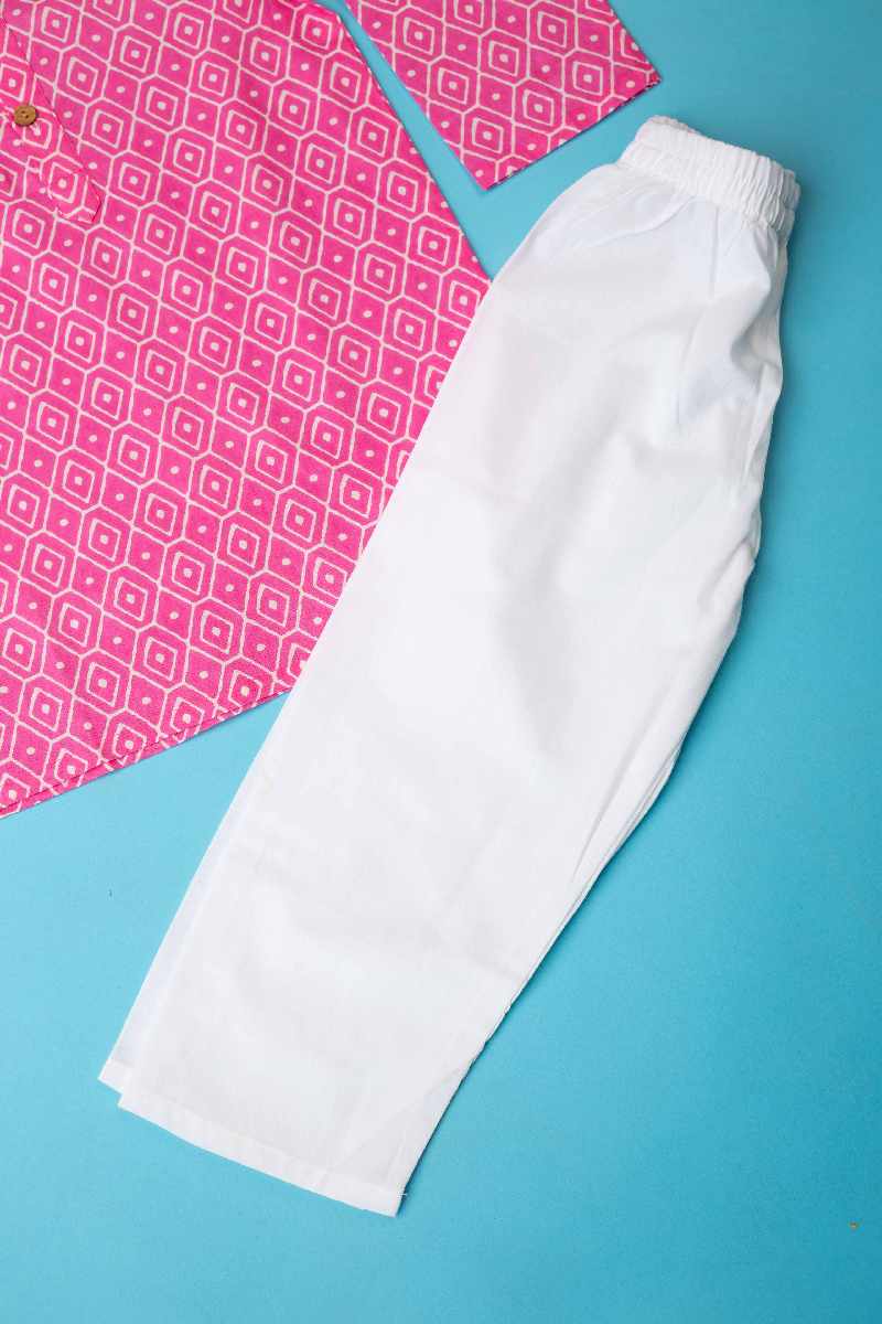 Image for Kusvaa Byw017 Advik Cotton Boys Kurta Pant Se Closeup 2