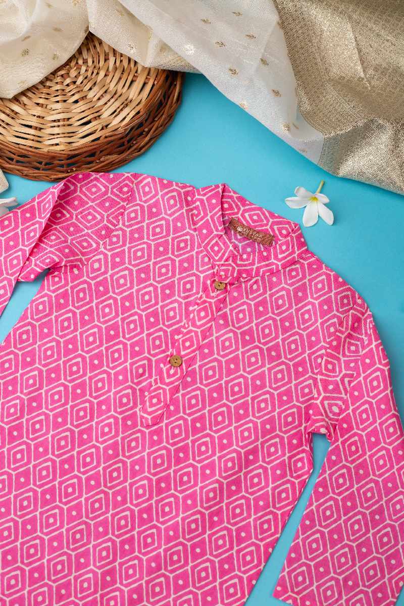 Image for Kusvaa Byw017 Advik Cotton Boys Kurta Pant Se Closeup