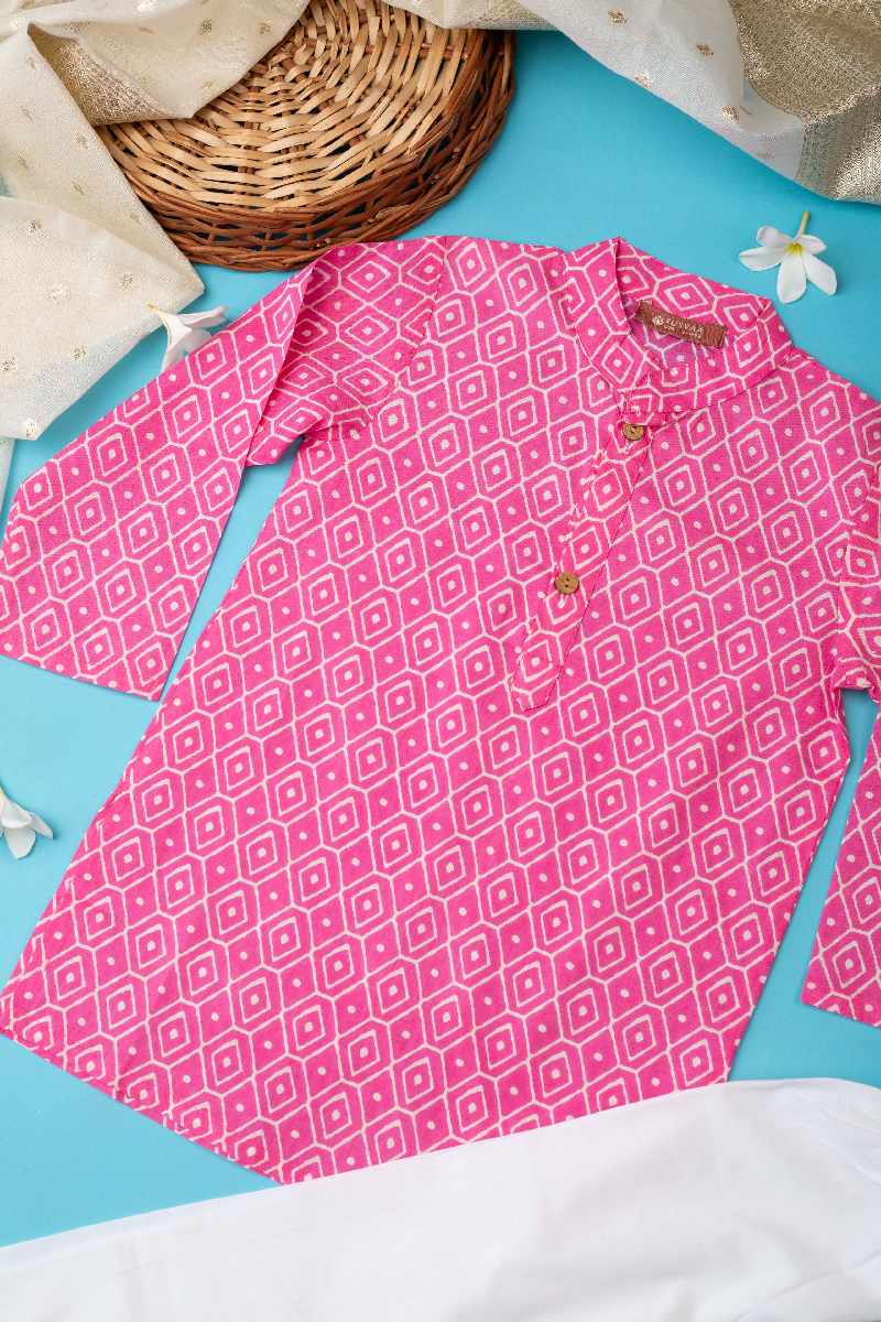 Image for Kusvaa Byw017 Advik Cotton Boys Kurta Pant Se Side