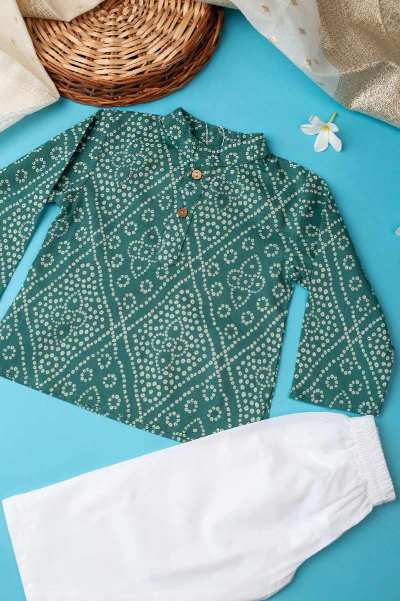Image for Kusvaa Byw025 Krishan Cotton Boys Kurta Pant Set Closeup 2