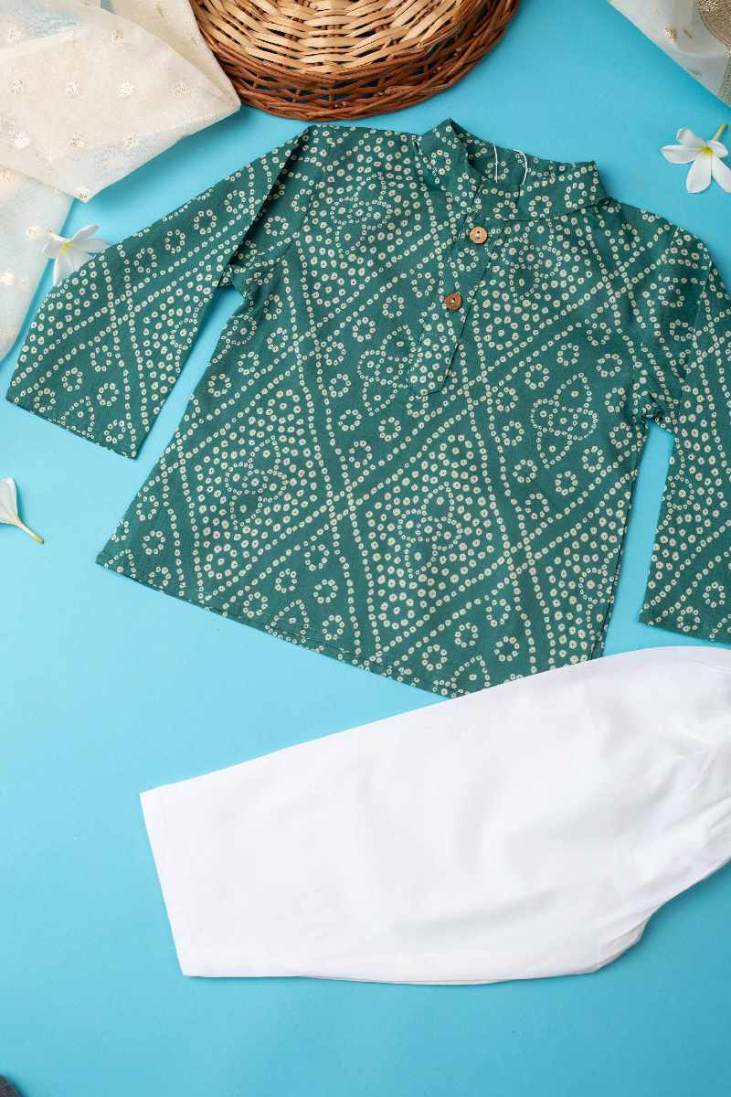 Image for Kusvaa Byw025 Krishan Cotton Boys Kurta Pant Set Closeup