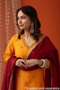 Image for Kusvaa Cood025 Vabyasri Chanderi Kurta Pant Set Featured New