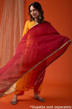 Image for Kusvaa Cood025 Vabyasri Chanderi Kurta Pant Set Front New