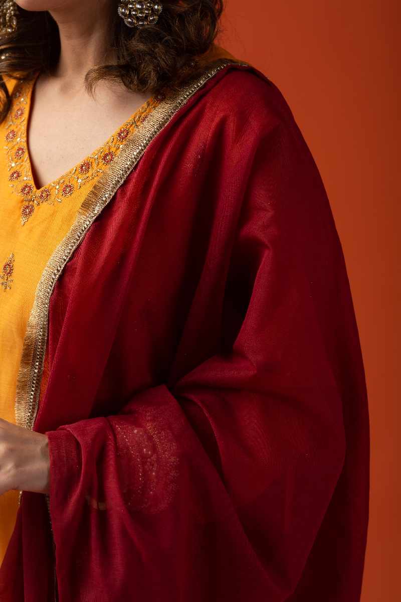 Image for Kusvaa Cood025 Vabyasri Chanderi Kurta Pant Set Pattern
